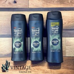 New! 3 Piece Bundle! Suave Mens Hydrating Rush Body Wash!